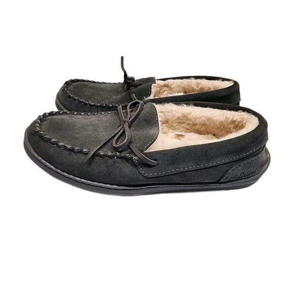 My Slippers Men's Slippers Moccasin Size 8 Gray Faux Fur Lined Suede Leather - Picture 5 of 8